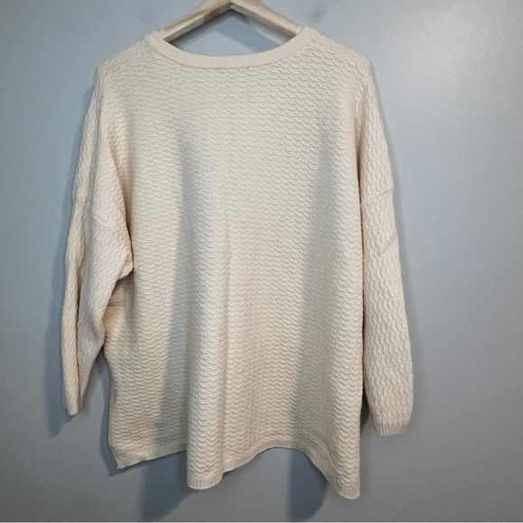 Adrianna Papell Cream V Neck Pullover Sweater 2X - Picture 2 of 7